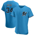 My Store M.Marlins #34 Liam Hicks Player Blue Home Limited Elite Stitched Jerseys