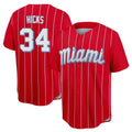 My Store M.Marlins #34 Liam Hicks Player Red City Connect Home Game Stitched Jerseys