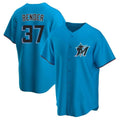 My Store M.Marlins #37 Anthony Bender Player Blue Home Game Stitched Jerseys