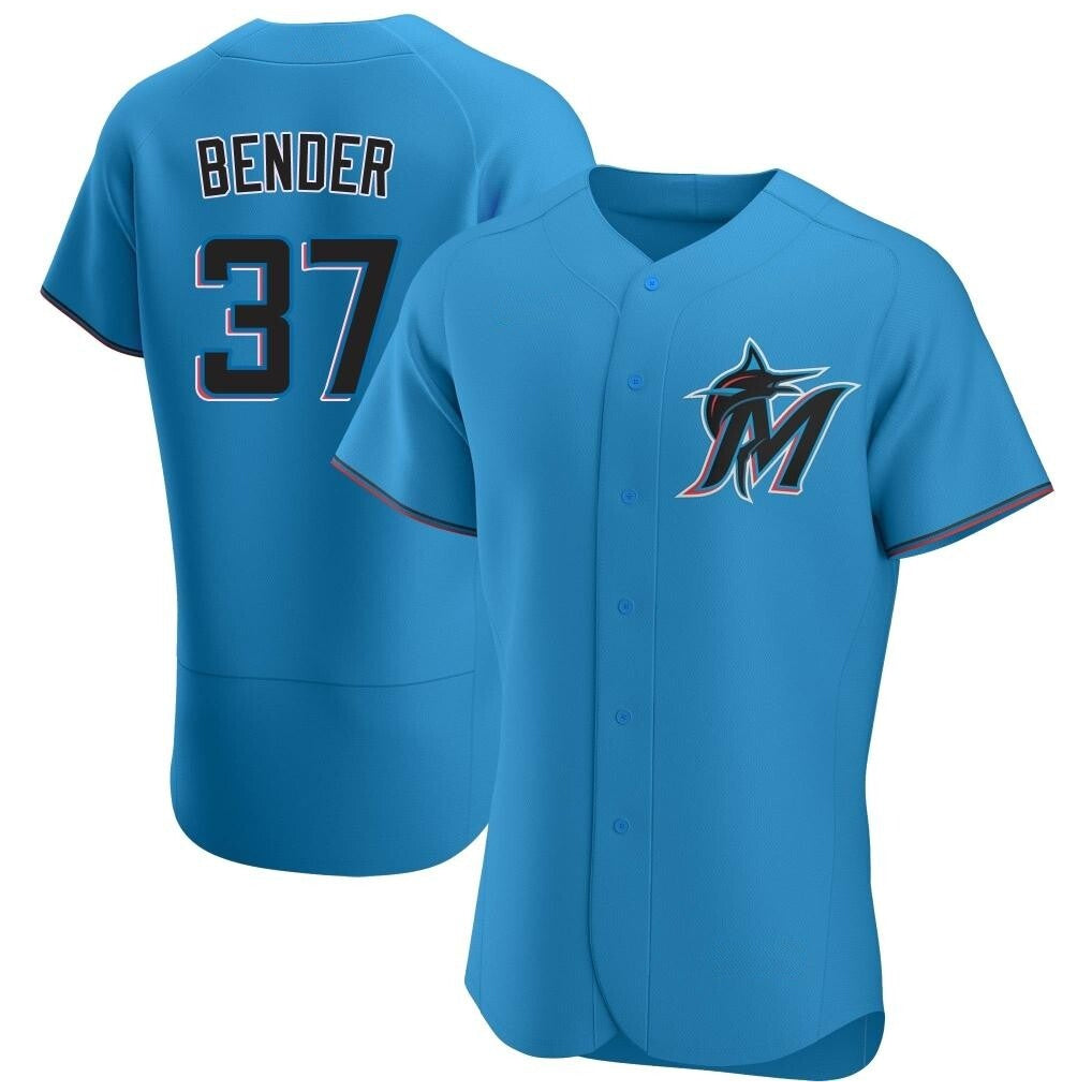 My Store M.Marlins #37 Anthony Bender Player Blue Home Limited Elite Stitched Jerseys