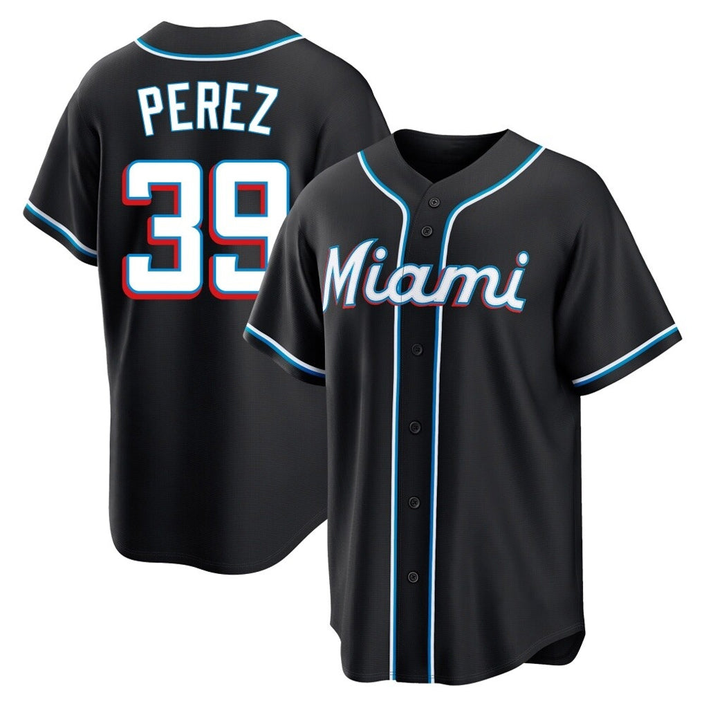 My Store M.Marlins #39 Eury Perez Player Black Fashion Out Home Game Stitched Jerseys