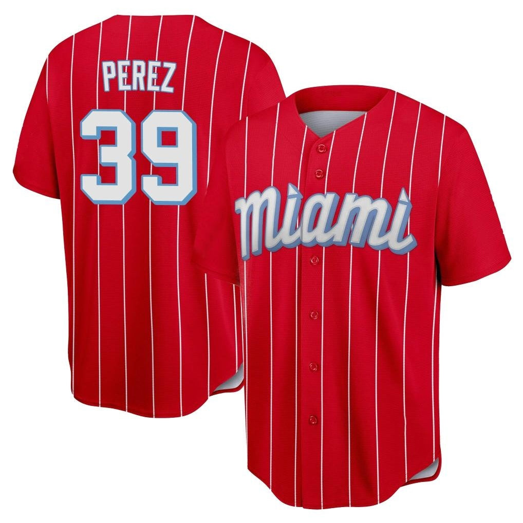 My Store M.Marlins #39 Eury Perez Player Red City Connect Home Game Stitched Jerseys