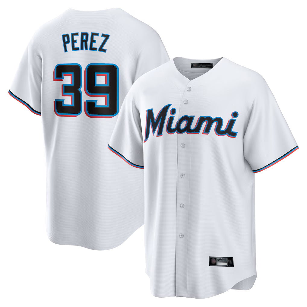 My Store M.Marlins #39 Eury Perez Player White  Home Game Stitched Jerseys