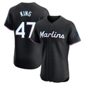 My Store M.Marlins #47 John King Player Black Vapor Home Limited Elite Stitched Jerseys