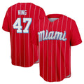 My Store M.Marlins #47 John King Player Red City Connect Home Game Stitched Jerseys