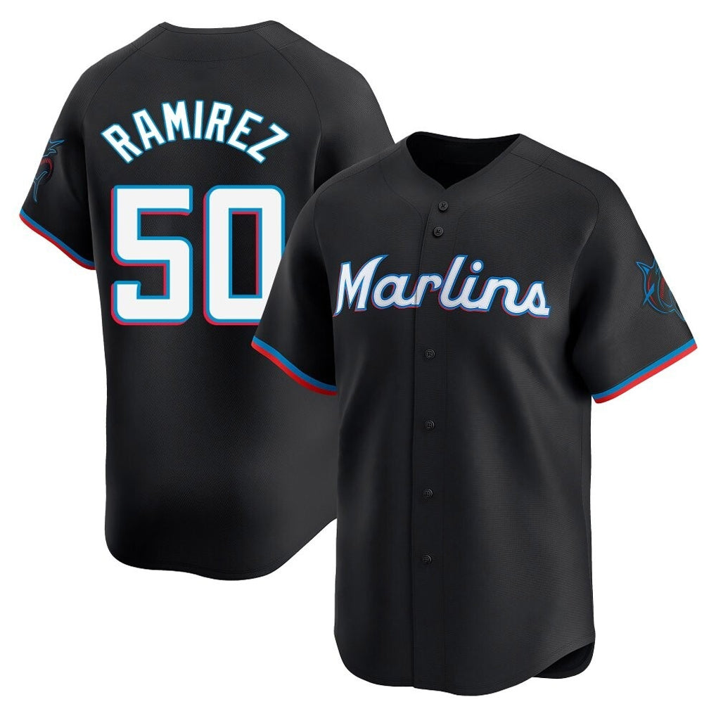 My Store M.Marlins #50 Agustin Ramirez Player Black  Home Limited Stitched Jerseys