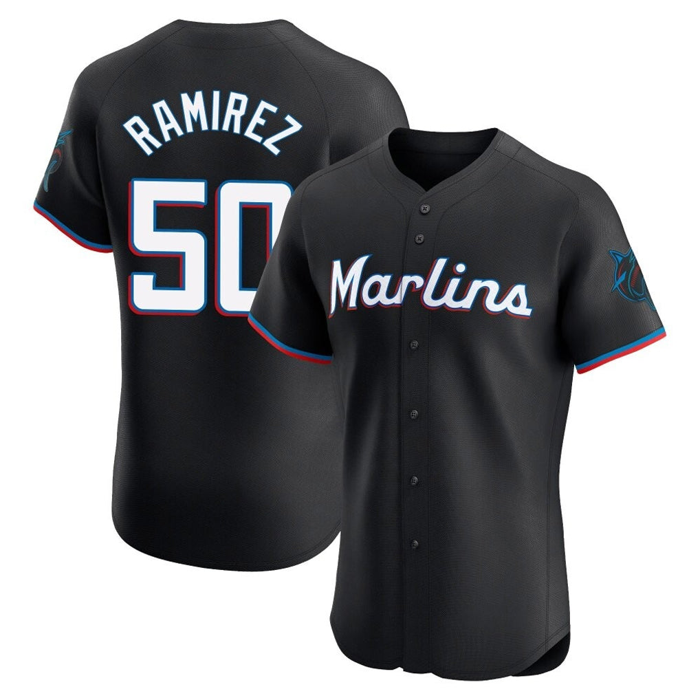 My Store M.Marlins #50 Agustin Ramirez Player Black Vapor Home Limited Elite Stitched Jerseys