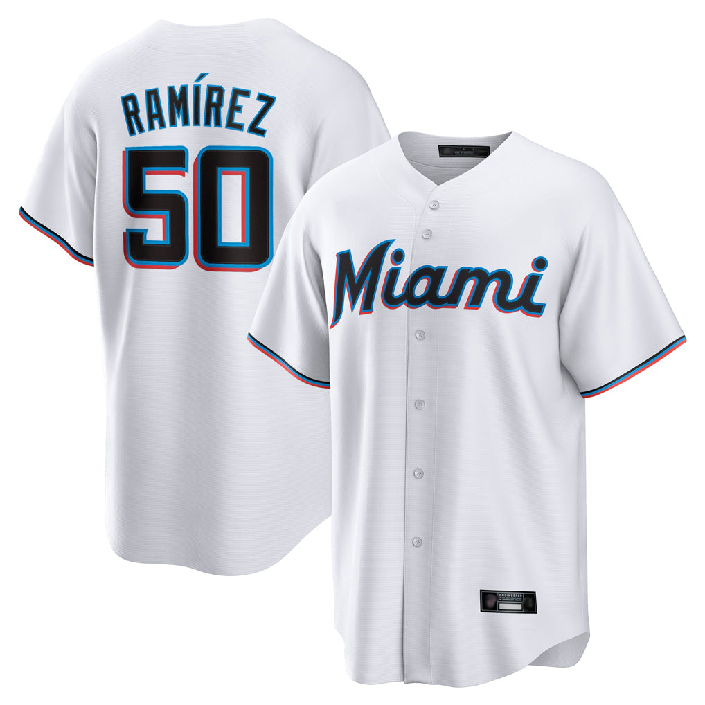 My Store M.Marlins #50 Agustin Ramirez Player White  Home Game Stitched Jerseys