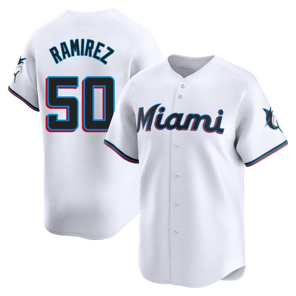 My Store M.Marlins #50 Agustin Ramirez Player White  Home Limited Stitched Jerseys