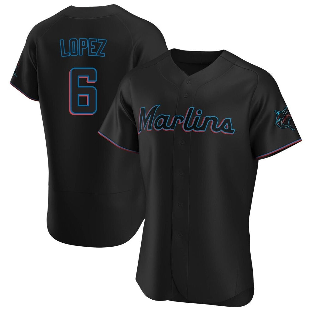 My Store M.Marlins #6 Otto Lopez Player Black Home Limited Elite Stitched Jerseys
