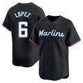 My Store M.Marlins #6 Otto Lopez Player Black  Home Limited Stitched Jerseys