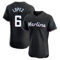 My Store M.Marlins #6 Otto Lopez Player Black Vapor Home Limited Elite Stitched Jerseys