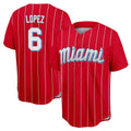 My Store M.Marlins #6 Otto Lopez Player Red City Connect Home Game Stitched Jerseys