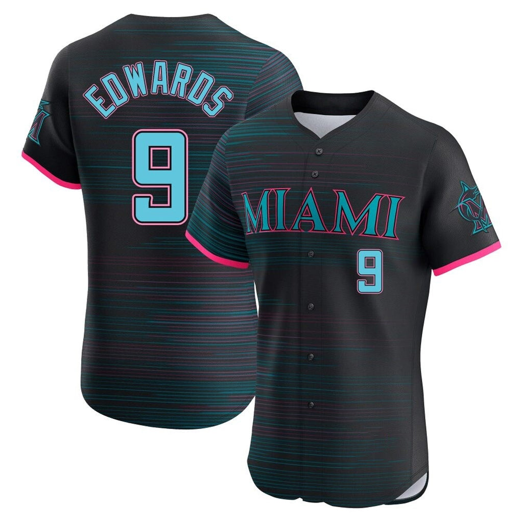 My Store M.Marlins #9 Xavier Edwards Player Black City Connect Home Limited Elite Stitched Jerseys