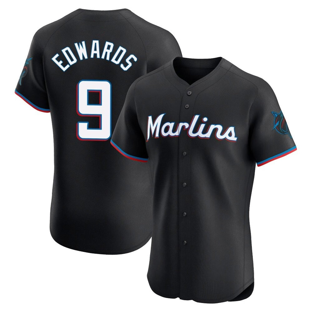 My Store M.Marlins #9 Xavier Edwards Player Black Vapor Home Limited Elite Stitched Jerseys