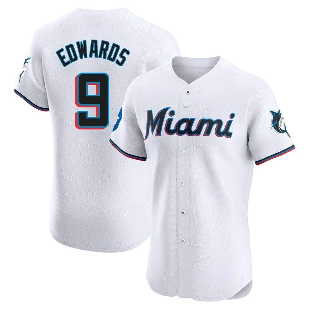 My Store M.Marlins #9 Xavier Edwards Player White  Home Limited Elite Stitched Jerseys