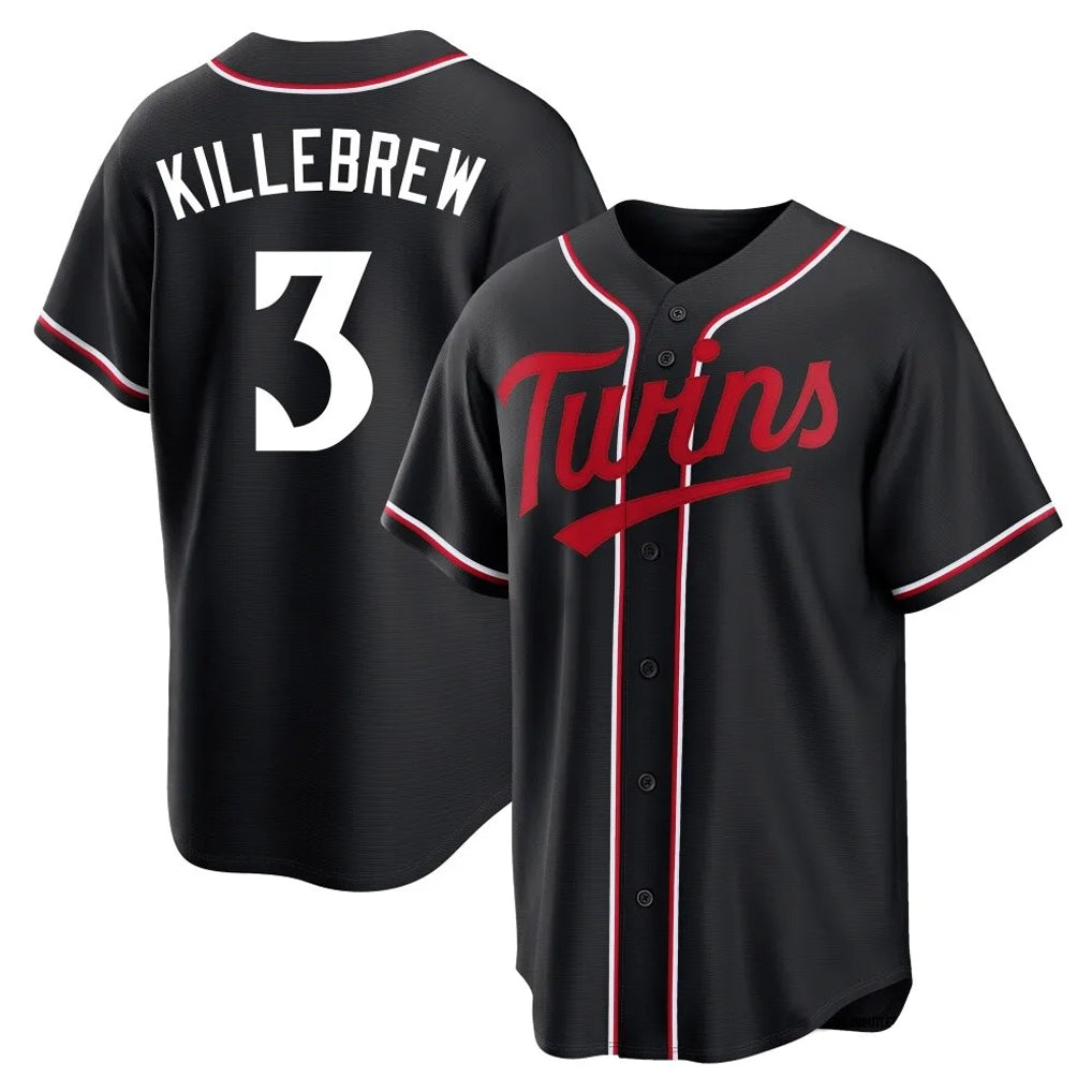 My Store M.Twins #3 Harmon Killebrew Player Black Fashion Out Home Limited Stitched Jerseys