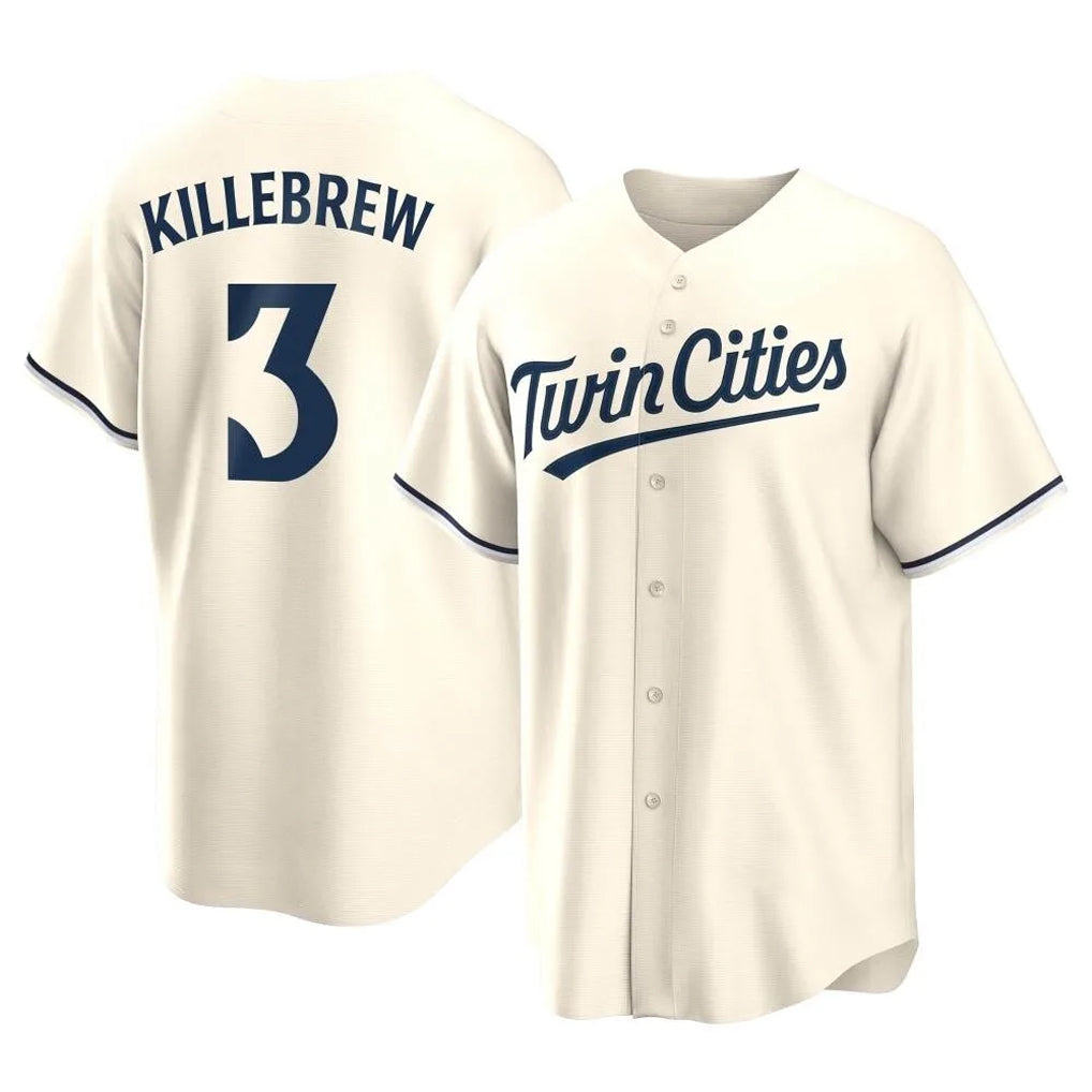 My Store M.Twins #3 Harmon Killebrew Player Cream Game Limited Home Stitched Jerseys