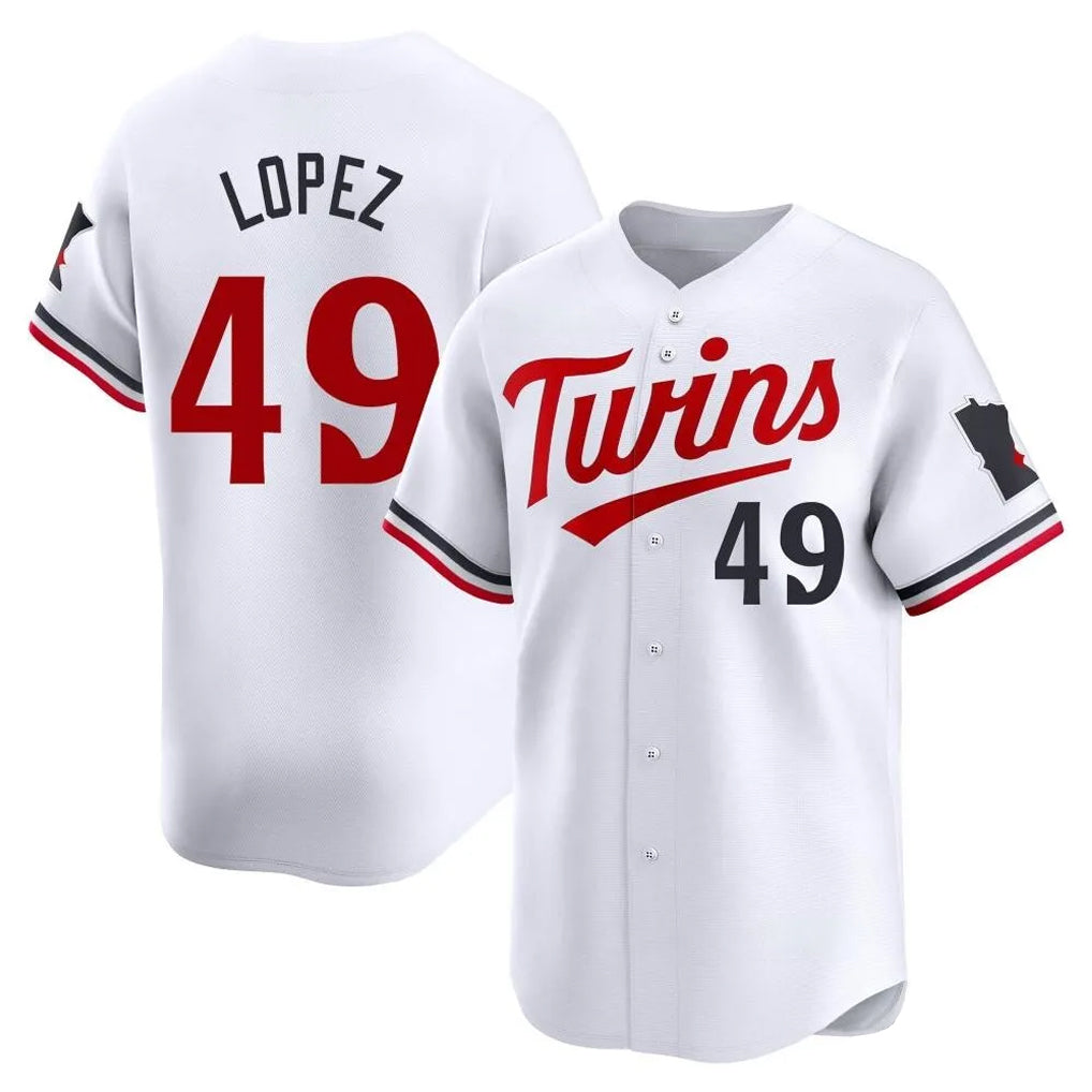 My Store M.Twins #49 Pablo Lopez Player White Home Limited Stitched Jerseys