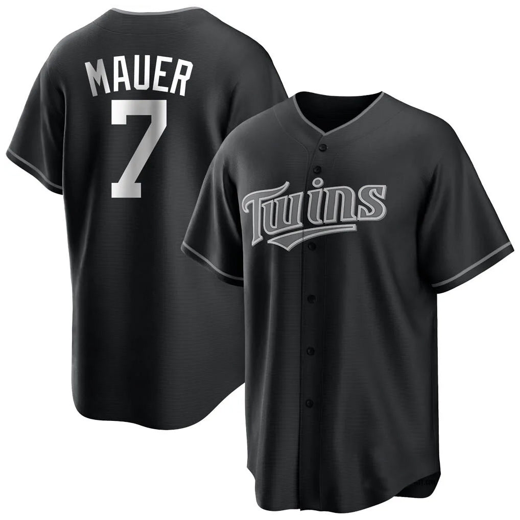 My Store M.Twins #7 Joe Mauer Player Black Home Game Stitched Jerseys