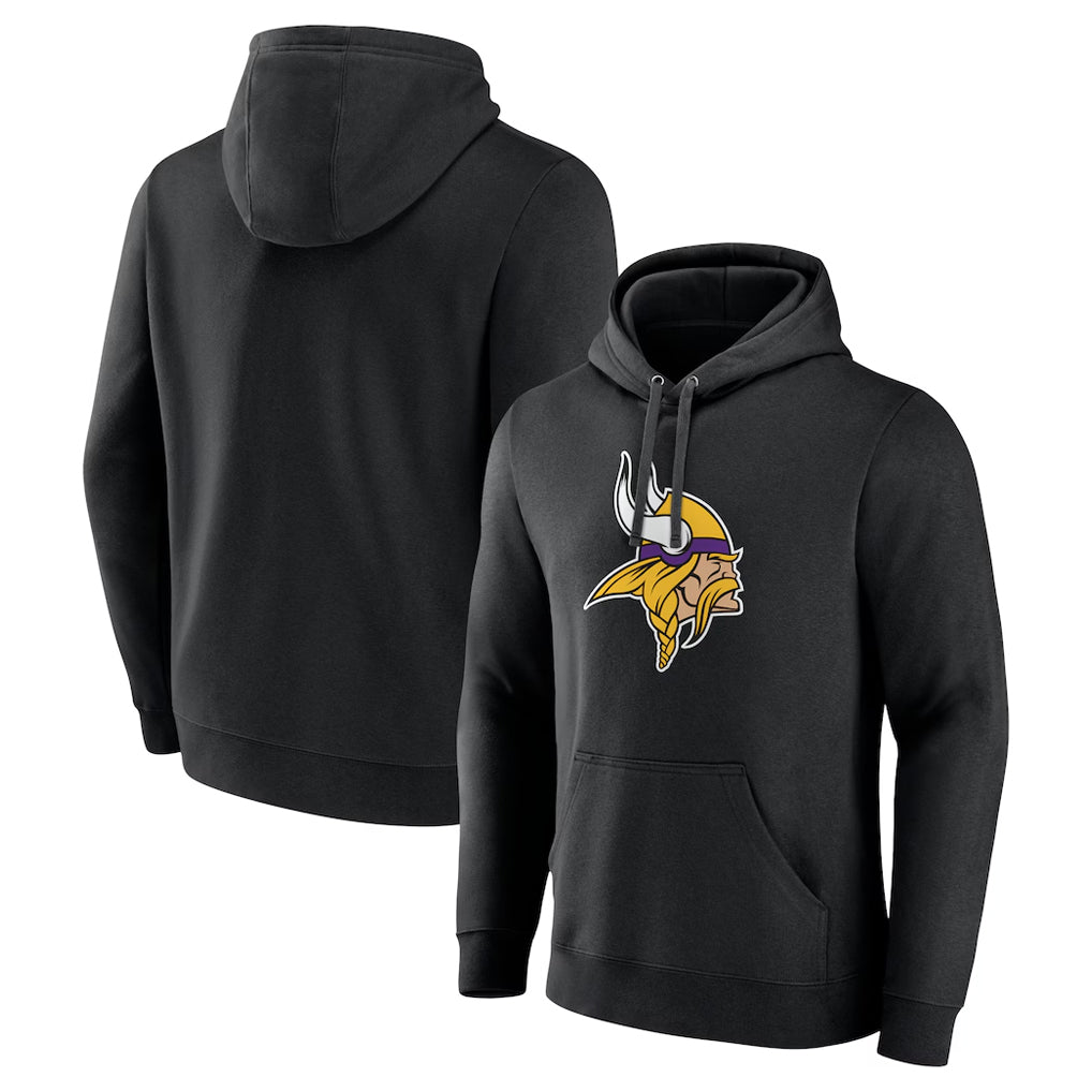 My Store M.Vikings Black LOGO Pullover Hoodies Limited Game Blank Player Stitched Jerseys