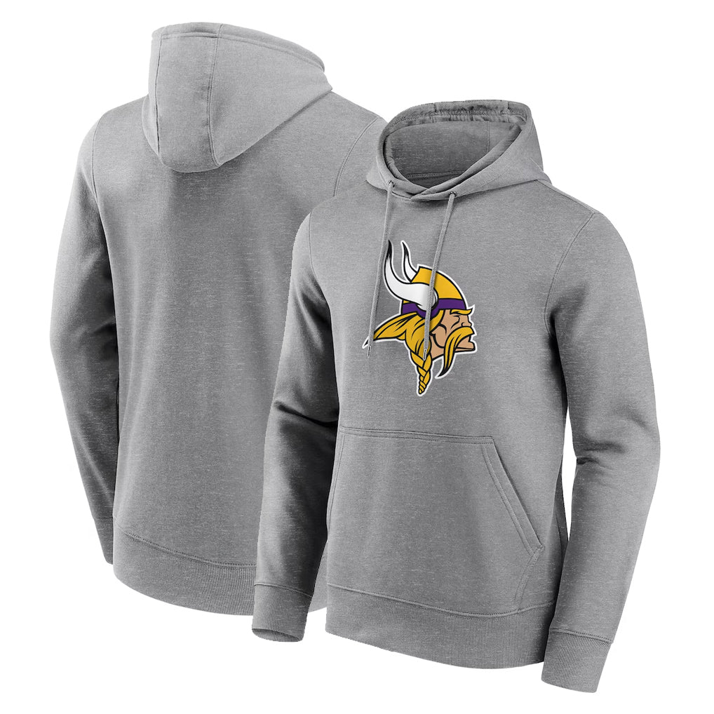 My Store M.Vikings Gray LOGO Pullover Hoodies Blank Player Home Game Stitched Jerseys