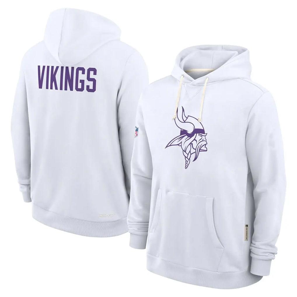 My Store M.Vikings White LOGO Pullover Hoodies Home Game Blank Player Stitched Jerseys