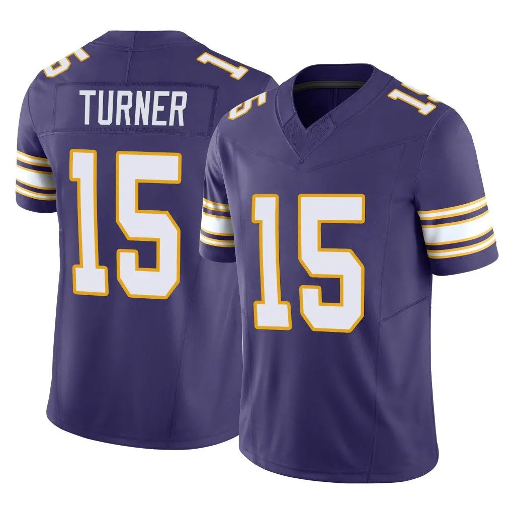 My Store M.Vikings #15 Dallas Turner Player Purple Limited Classic Vapor F.U.S.E. Home Game Stitched Jerseys