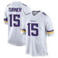 My Store M.Vikings #15 Dallas Turner Player White Home Game Stitched Jerseys