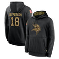 My Store M.Vikings #18 Justin Jefferson Player Black Salute to Service Hoodies Limited Game Stitched Jerseys