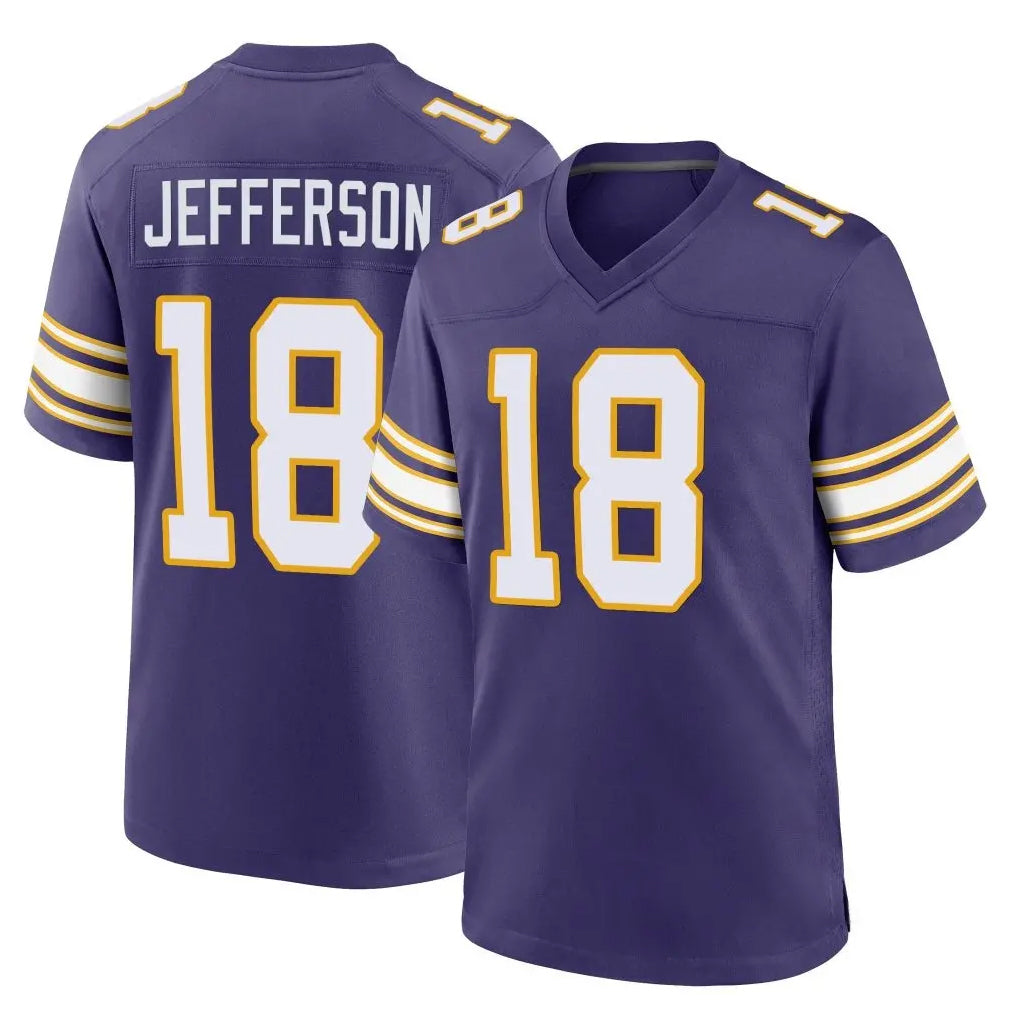 My Store M.Vikings #18 Justin Jefferson Player Purple Classic Home Game Stitched Jerseys