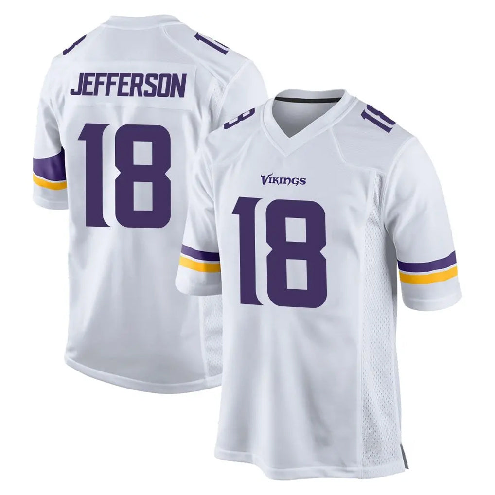 My Store M.Vikings #18 Justin Jefferson Player White Home Game Stitched Jerseys