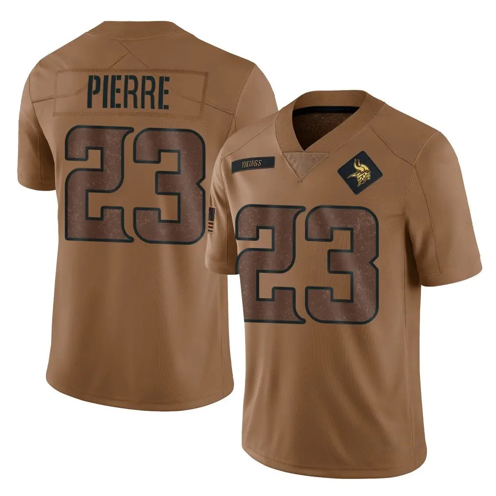 My Store M.Vikings #23 James Pierre Player Brown Salute To Service Limited Stitched Jerseys
