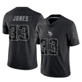 My Store M.Vikings #33 Aaron Jones Sr. Player Black Reflective LImited Home Game Stitched Jerseys