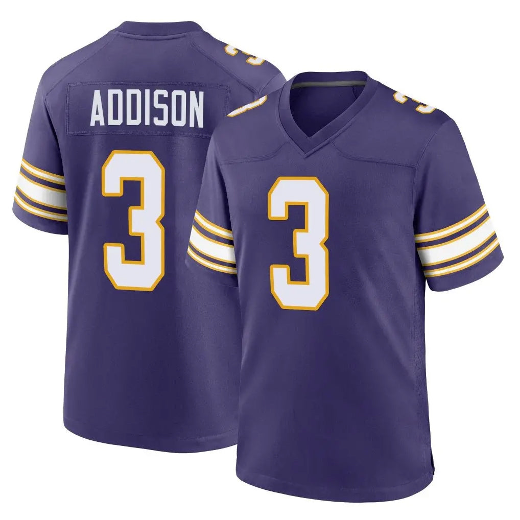 My Store M.Vikings #3 Jordan Addison Player Purple Classic Home Game Stitched Jerseys