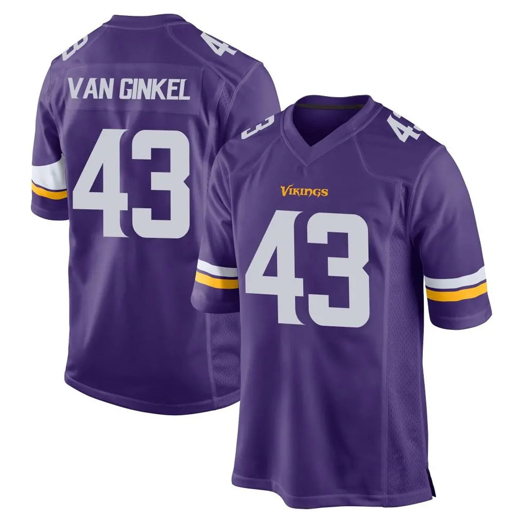 My Store M.Vikings #43 Andrew Van Ginkel Player Purple Home Game Stitched Jerseys