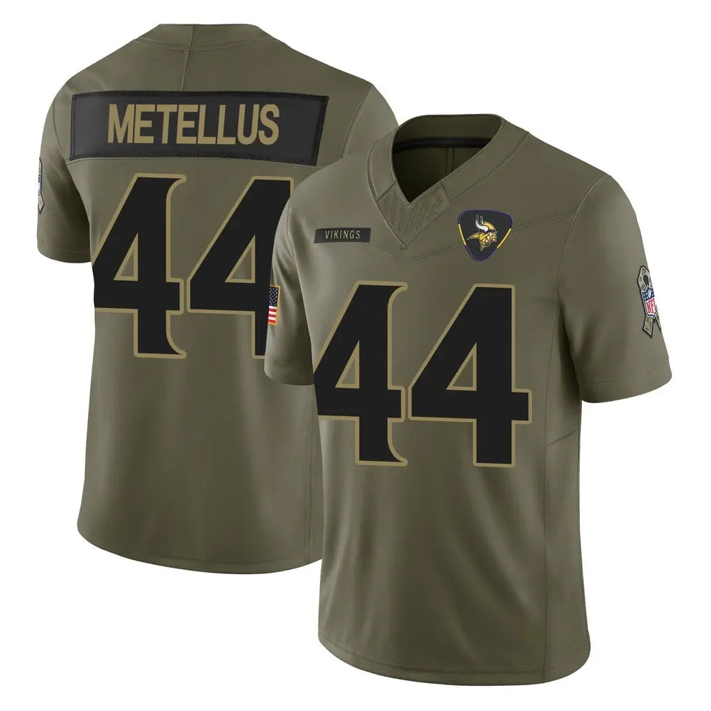 My Store M.Vikings #44 Josh Metellus Player Olive 2025 Salute To Service Limited Game Stitched Jerseys