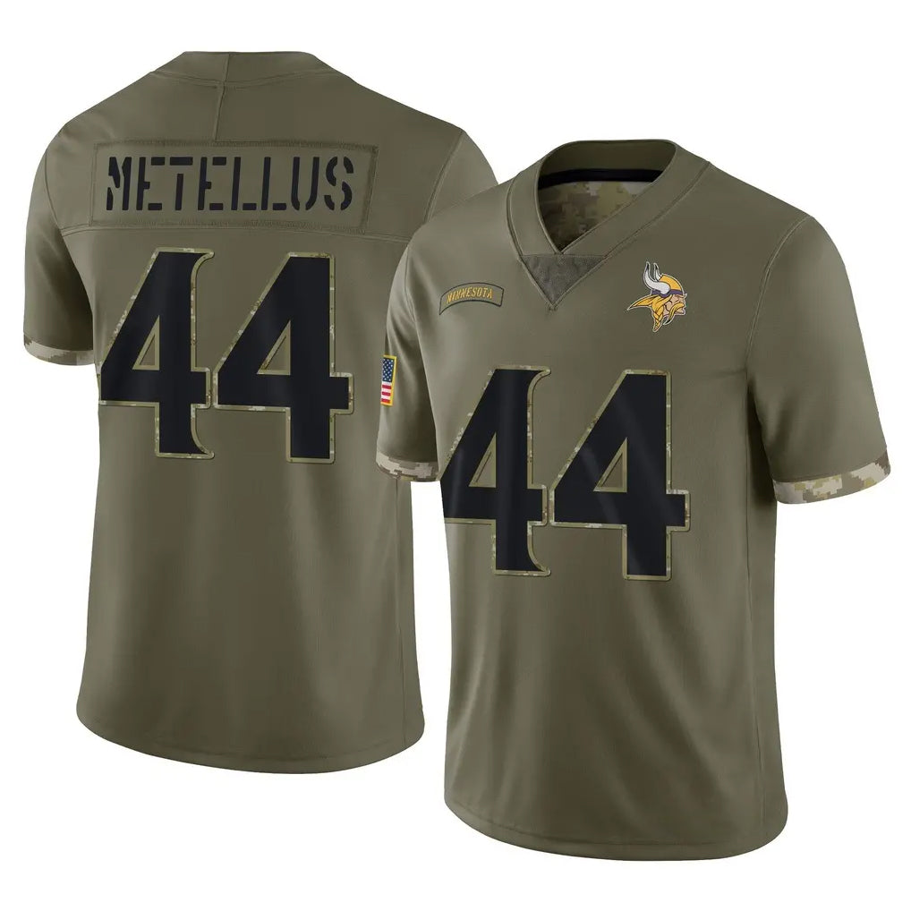 My Store M.Vikings #44 Josh Metellus Player Olive Salute To Service Limited Stitched Jerseys