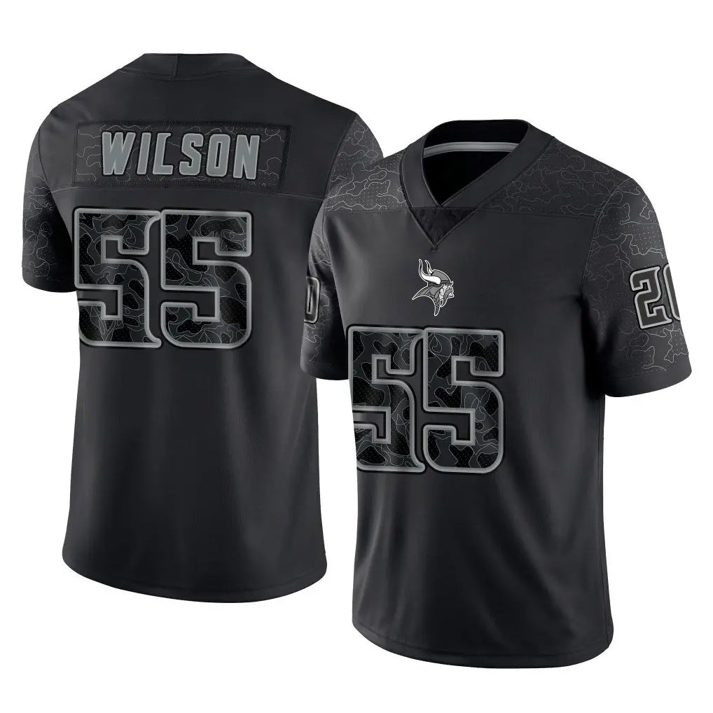 My Store M.Vikings #55 Eric Wilson Player Black Reflective LImited Home Game Stitched Jerseys