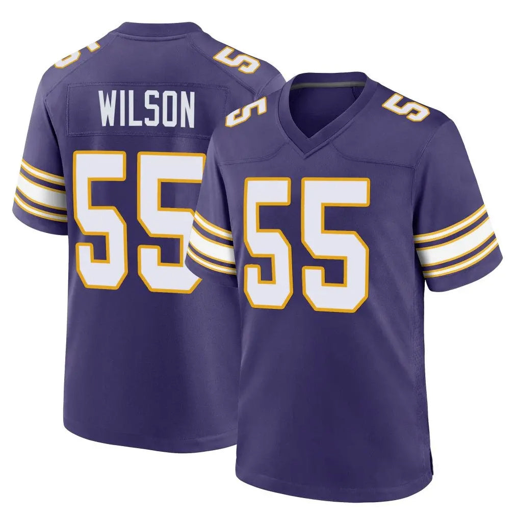 My Store M.Vikings #55 Eric Wilson Player Purple Classic Home Game Stitched Jerseys