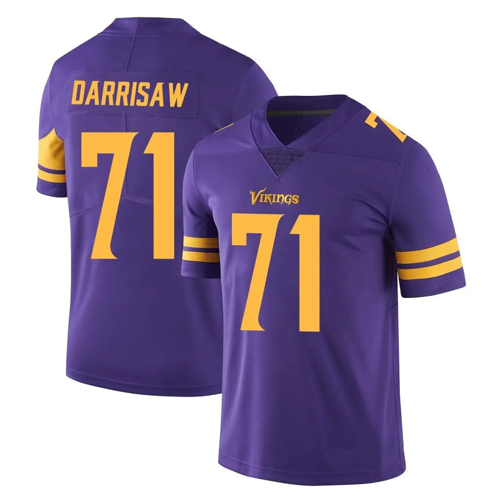 My Store M.Vikings #71 Christian Darrisaw Player Purple Limited Color Rush Home Game Stitched Jerseys
