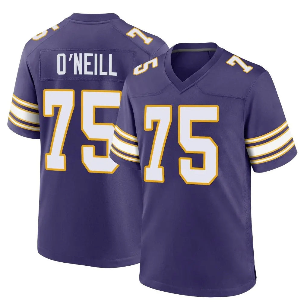 My Store M.Vikings #75 Brian O'Neill Player Purple Classic Home Game Stitched Jerseys