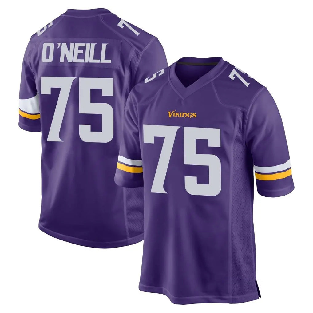 My Store M.Vikings #75 Brian O'Neill Player Purple Home Game Stitched Jerseys
