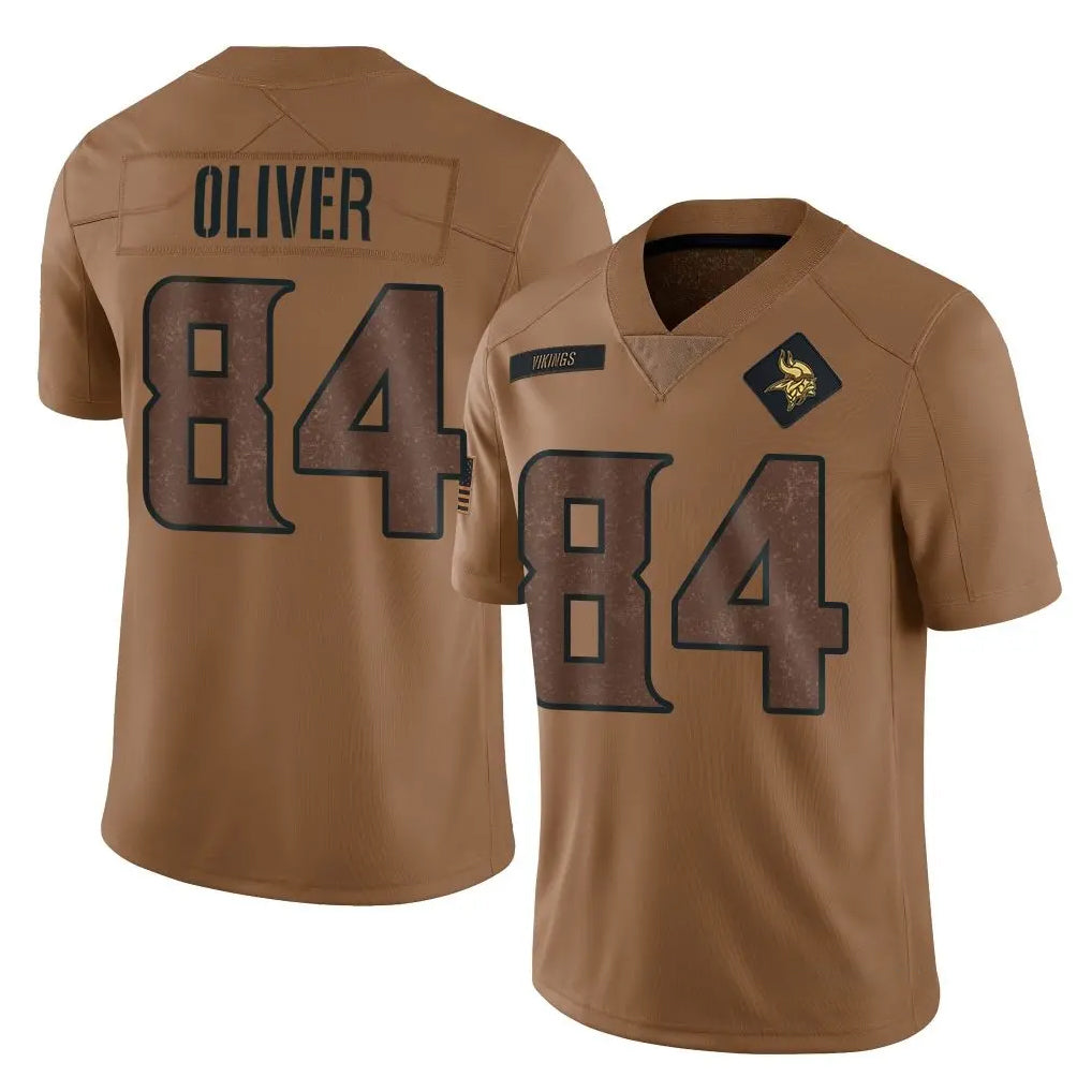 My Store M.Vikings #84 Josh Oliver Player Brown Salute To Service Limited Stitched Jerseys