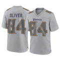 My Store M.Vikings #84 Josh Oliver Player Gray Atmosphere Fashion Home Game Stitched Jerseys