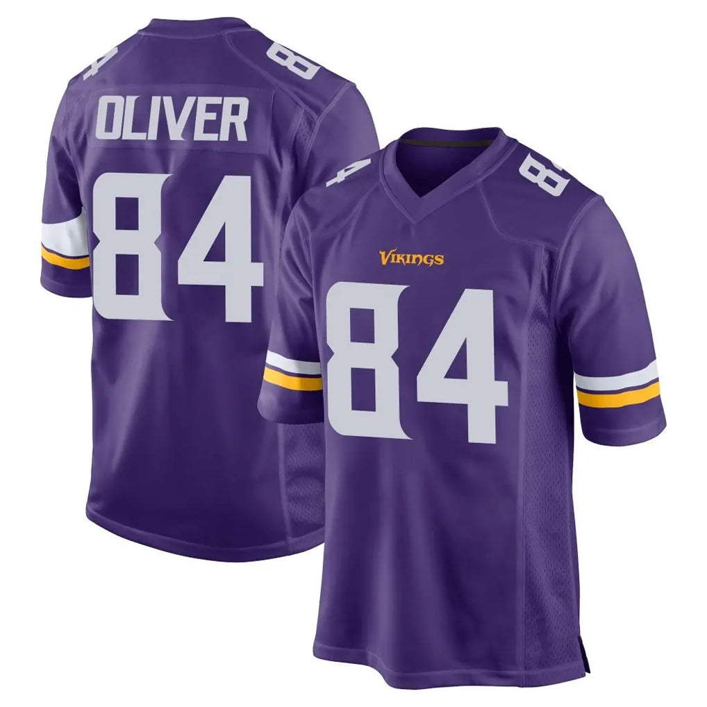 My Store M.Vikings #84 Josh Oliver Player Purple Home Game Stitched Jerseys