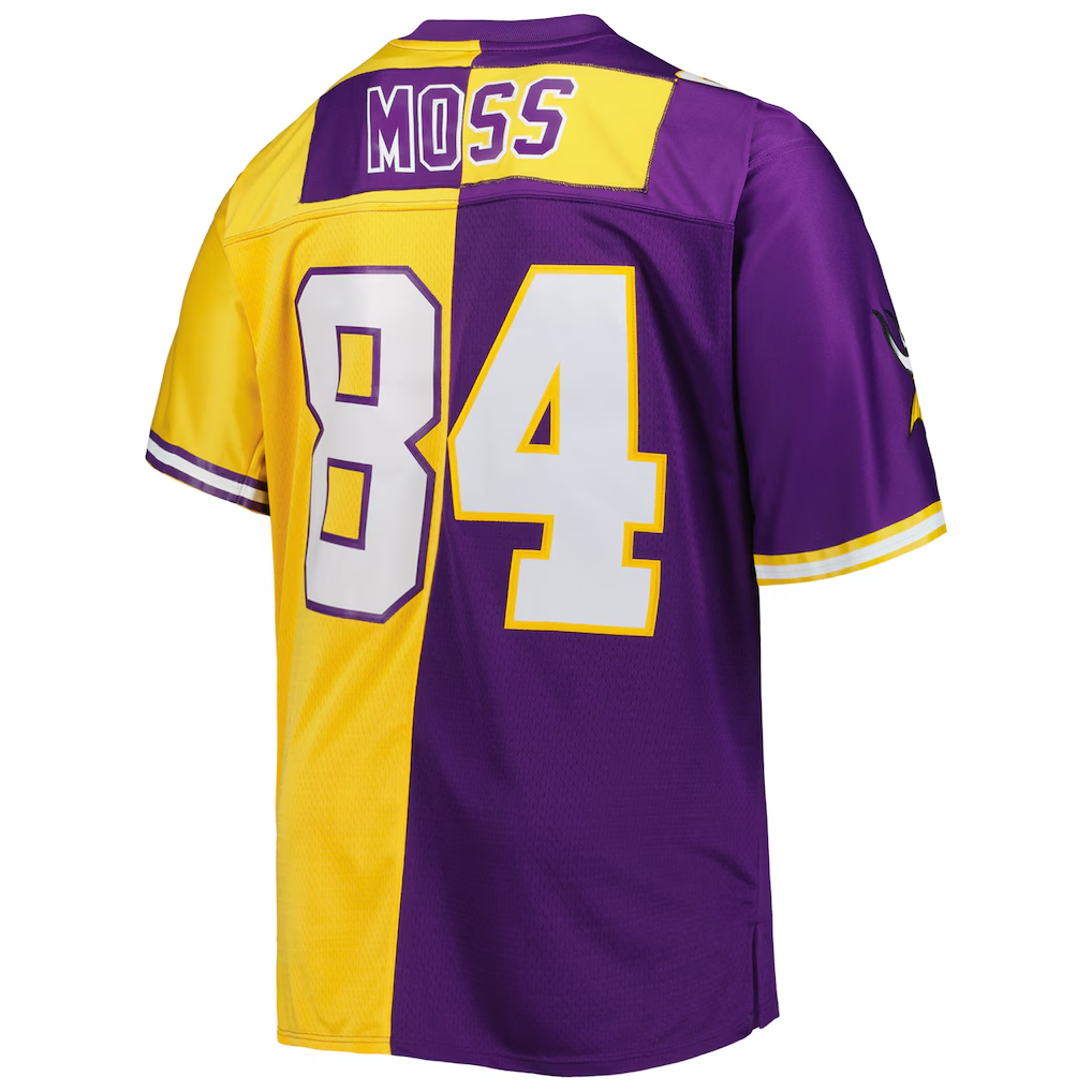 My Store M.Vikings #84 Randy Moss Mitchell & Ness PurpleGold Big & Tall Split Legacy Retired Player Replica Stitched Jerseys