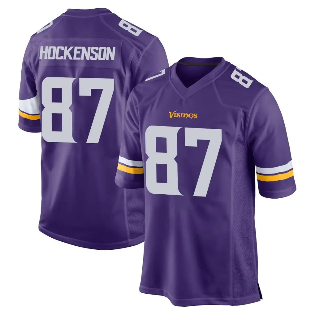My Store M.Vikings #87 T.J. Hockenson Player Purple Home Game Stitched Jerseys