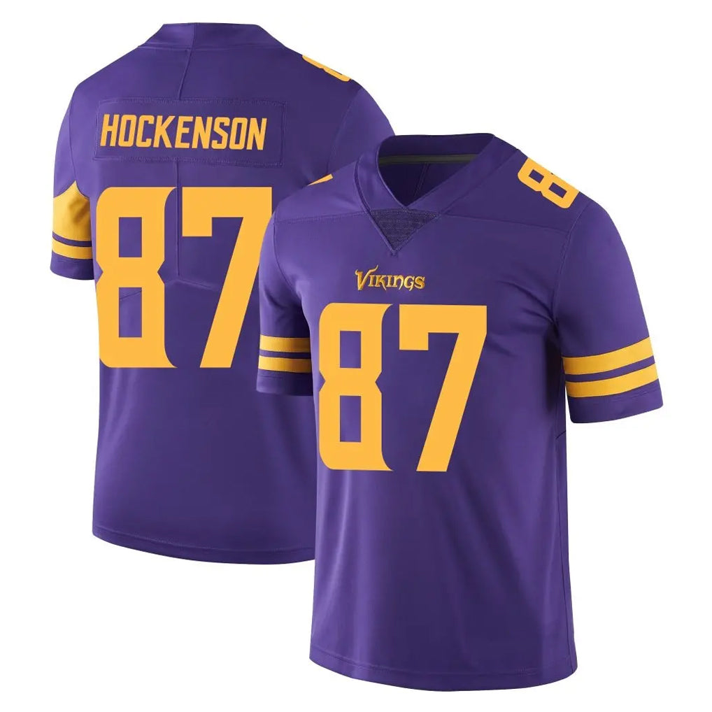 My Store M.Vikings #87 T.J. Hockenson Player Purple Limited Color Rush Home Game Stitched Jerseys