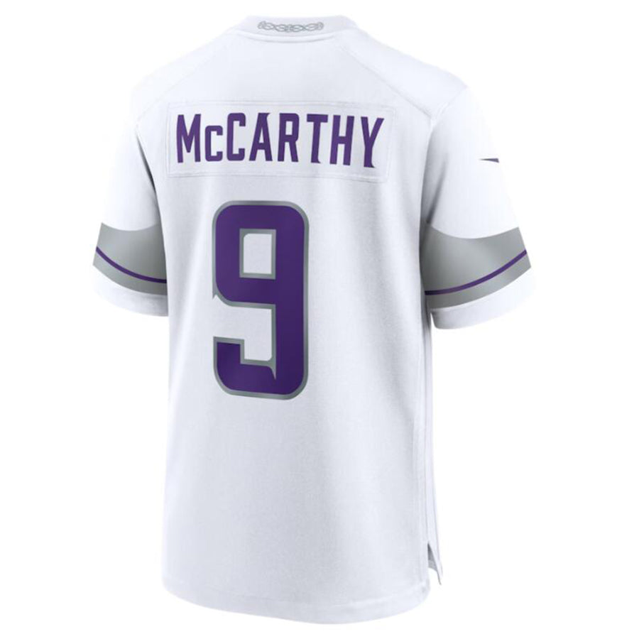 My Store M.Vikings #9 J.J. McCarthy White Alternate Game Player Jersey American Stitched Jerseys